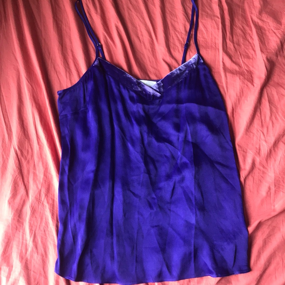 Floreat Royal Blue Silk Cami Tank Top